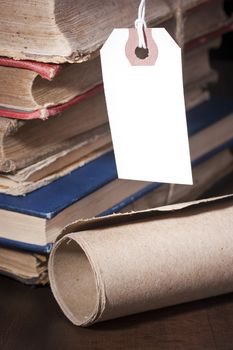 Archival documents in a book-depository are tied up by a cord.