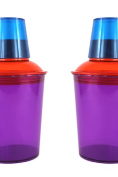 two colorfull drink shaker