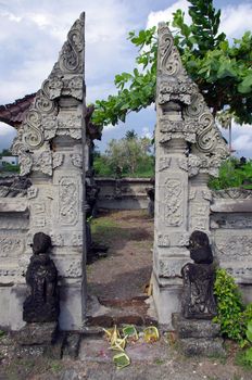 Entrance to a temple, Batu Belig, Bali, Indonesia.