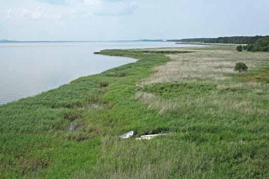 boat hidden on lebsko lake