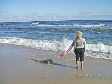 relax during walk near sea