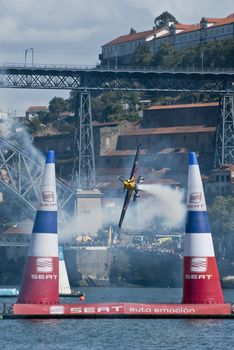 PORTO - SEPTEMBER 7: Kirby Chambliss from USA participates in the event Red Bull Air Race in September 1, 2008 in Porto, Portugal.