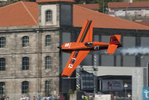 PORTO - SEPTEMBER 7: Nicolas Ivanoff from France participates in the event Red Bull Air Race in September 1, 2008 in Porto, Portugal.