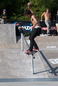 ÍLHAVO, PORTUGAL - SEPTEMBER 04: Skater during the 2nd Stage of the DC Skate Challenge on September 04, 2010 in Ílhavo, Portugal.