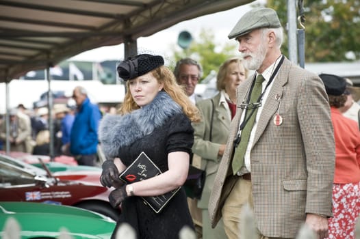 Goodwood revival visitors, taken on September 2011 on Goodwood revial in UK