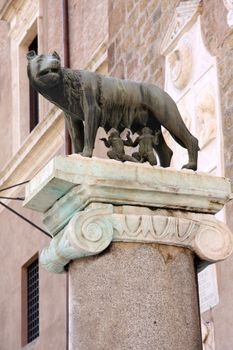 The statue of Romul and Remus in Rome, Italy
