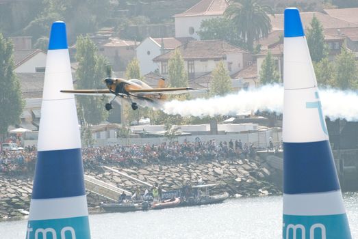 PORTO, PORTUGAL - SEPTEMBER 7: Nigel Lamb (GB) during the Red Bull Air Race event on September 12, 2009 in Porto, Portugal.