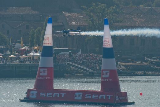 PORTO, PORTUGAL - SEPTEMBER 7: Michael Goulian (USA) during the Red Bull Air Race event on September 12, 2009 in Porto, Portugal.
