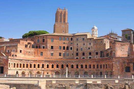 details of Trajan Market (Mercati Traianei) in Rome, Italy 