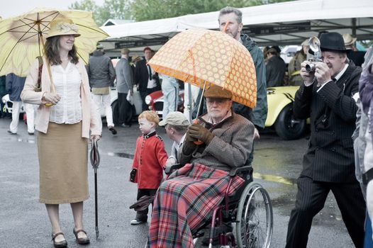 Goodwood revival visitors, taken on September 2011 on Goodwood revival in UK