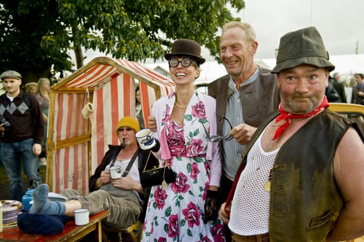 Goodwood revival visitors, taken on September 2011 on Goodwood revival in UK