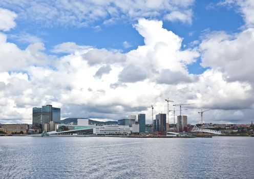 The operahouse in the harbor of Oslo Norway