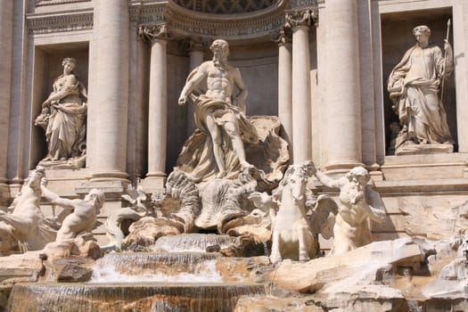 The Trevi Fountain ( Fontana di Trevi ) in Rome, Italy