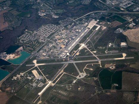stock picture of an airport from the air
