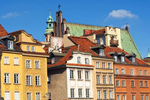 Houses in the Old Town of Warsaw, Poland.