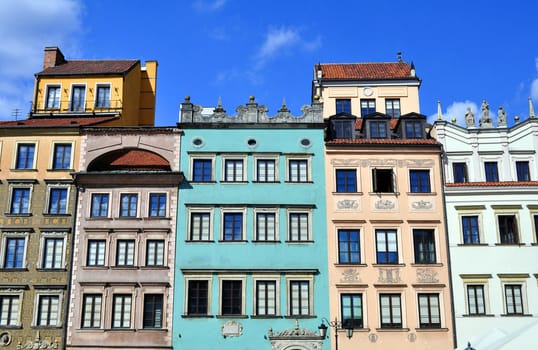 Houses in the Old Town of Warsaw, Poland.