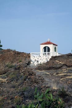 Chapel on hill over volcanic Island Tenerife
