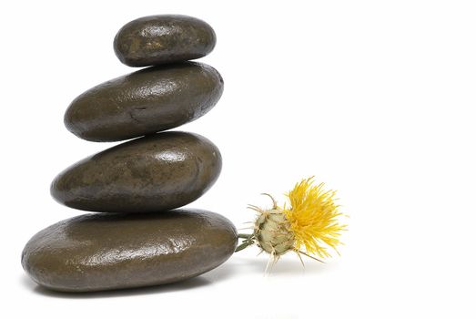 Zen balance with curative stones.