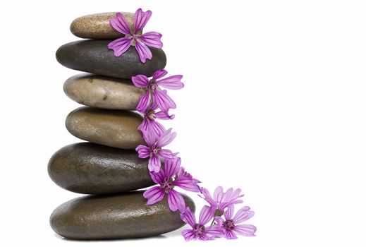 Zen balance with curative stones.