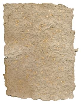 Hand made paper isolated on white background.