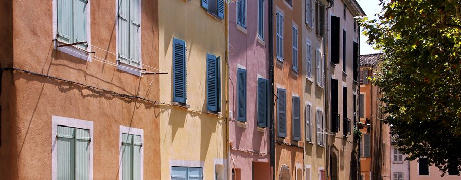 Nice mediterranean house facades with different colours