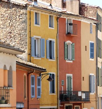 Nice mediterranean house facades with different colours