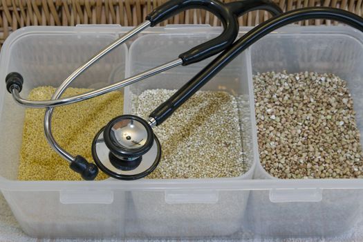 Doctor Stethoscope and Healthy Organic Grains 2