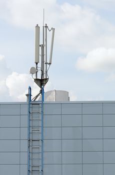The antenna of cellular communication is on a roof
