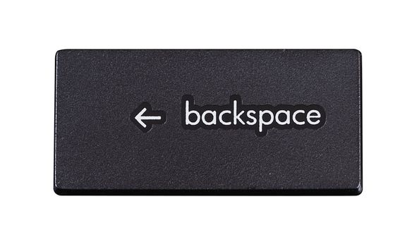 "backspace key" isolated on white background