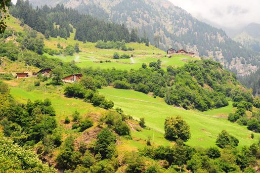 The Small Village High Up In The Italian Alps