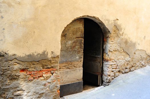 Close-up Image Of Wooden Old Italian Door