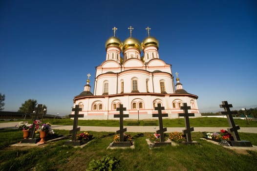 Orthodox cathedral in a Ilmen monastery, Russia