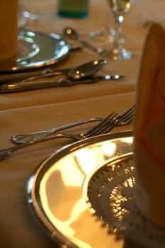 cutlery on a wedding table