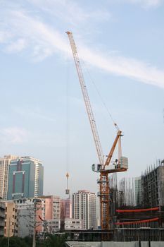 construction crane on a bright sunny day
