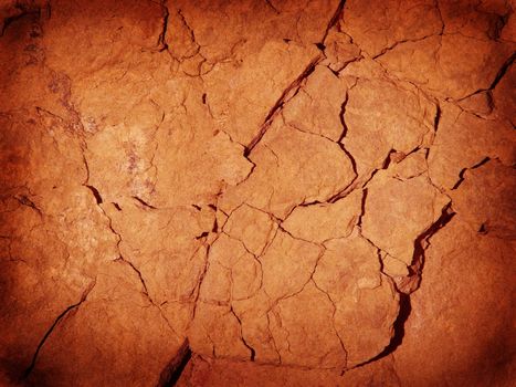 Grunge close-up of cracks in dry arid dirt