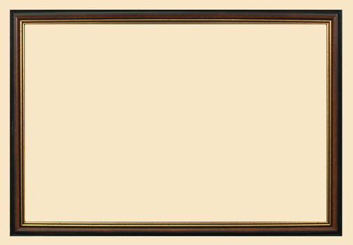 wood photo frame isolated. clipping path included