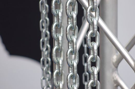 bright metalic chains, detail of chain