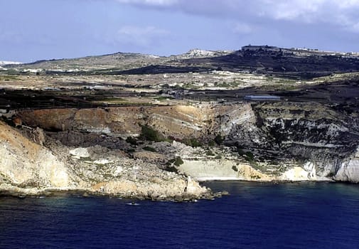 Cliffs along coast of Malta