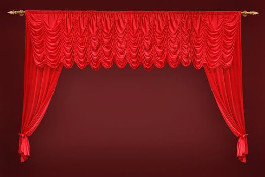 red curtain in front of the theatre