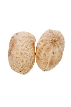 Shelled peanuts isolated on a white background.