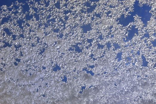 Snow lying on a window 