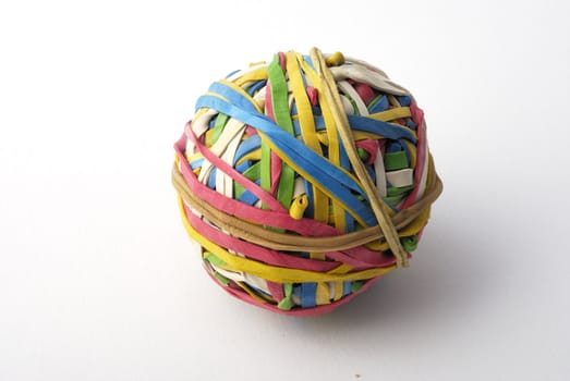 A ball made with elastic bands