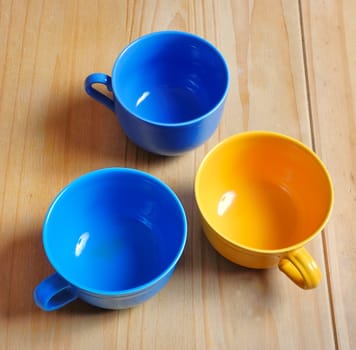 Colored bowls on table