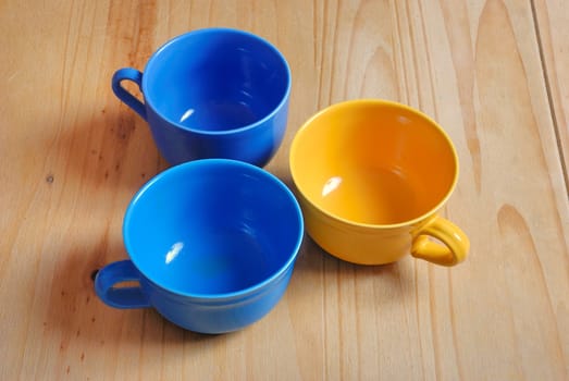Colored bowls on table