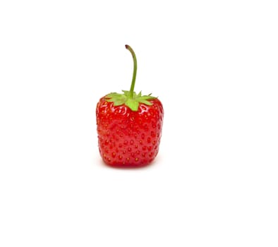 red juicy strawberry on a white background 