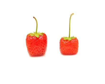 red juicy strawberry on a white background 