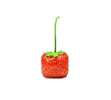 red juicy strawberry on a white background 