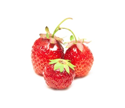 fruits of red strawberry isolated on white background 