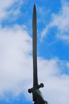 Bronze sword raised High