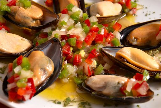 Mussels in vinaigrette sauce, Spanish tapa